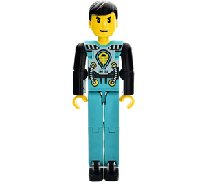 LEGO Technic Figure mit Silber Platte und Hoses Technische Abbildung