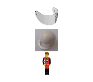 LEGO Technic Fireman mit Weiß Helm und Smile Technische Abbildung