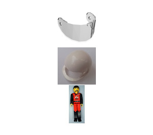 LEGO Technic Fireman mit Weiß Helm Technische Abbildung