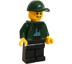 LEGO Teenager med Mørk grønn Topp og Caps Minifigur