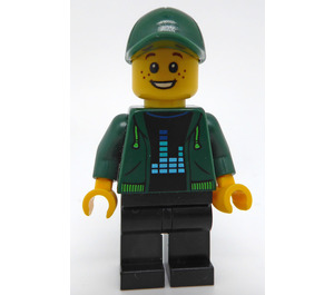 LEGO Teenager met Dark Green Top en Pet minifiguur