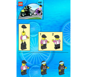 LEGO Telekom Race Cyclist and Television Motorbike 1197-1 Istruzioni