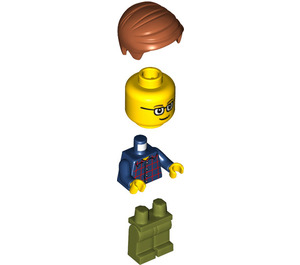LEGO The Legoland Trein Male Passenger met Plaid Shirt minifiguur
