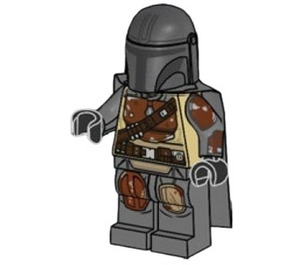 LEGO The Mandalorian с нос и Printed Глава Минифигурка