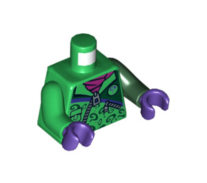 LEGO The Riddler jossa Vihreä ja Tummanvihreä Puku Pienoishahmo Vartalo (973 / 76382)