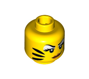 LEGO Tiger Woman Minifigure Head (Recessed Solid Stud) (3626 / 22311)