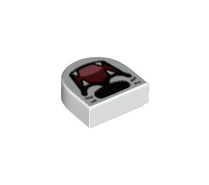 LEGO Fliese 1 x 1 Hälfte Oval mit Tier Nose & Mouth (24246 / 73072)