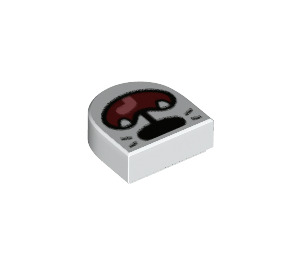 LEGO Fliese 1 x 1 Hälfte Oval mit Tier Nose, Whiskers und Open Mouth (24246 / 82858)