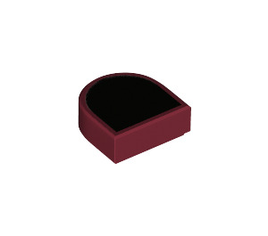 LEGO Tile 1 x 1 Half Oval with Black (24246 / 88091)