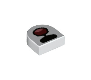 LEGO Tuile 1 x 1 Demi ovale avec Noir Nez et Open Bouche avec Tongue (24246 / 73083)