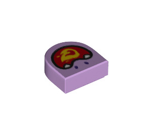 LEGO Fliese 1 x 1 Hälfte Oval mit Flamme (24246 / 77488)