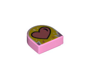 LEGO Fliese 1 x 1 Hälfte Oval mit Herz (24246 / 69459)