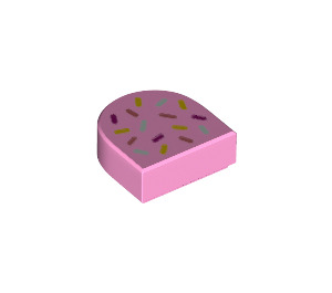 LEGO Tile 1 x 1 Half Oval with Pink Sprinkles (24246 / 67203)