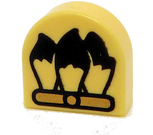 LEGO Tile 1 x 1 Half Oval with Three Dalmatian Tails (24246 / 101989)