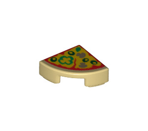 LEGO Fliese 1 x 1 Quartal Kreis mit Pizza Slice (25269 / 29775)