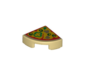 LEGO Fliese 1 x 1 Viertel Kreis mit Pizza Slice (25269 / 29775)