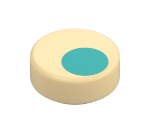 LEGO Tile 1 x 1 Round with Aqua circle dot (35380 / 103767)