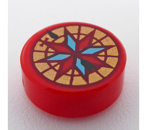 LEGO Tile 1 x 1 Round with Compass with Azure (35380 / 101984)