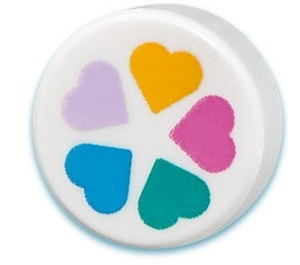 LEGO Tile x Round with Five Hearts (35380) Brick Owl LEGO