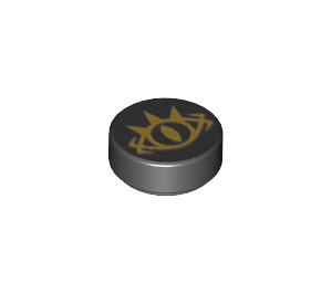 LEGO Tile 1 x 1 Round with Gold Goblin Eye Logo (31798 / 98138)