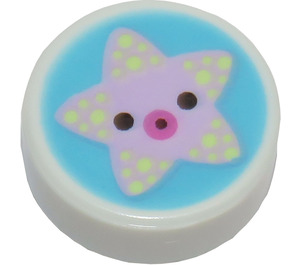 LEGO Tile 1 x 1 Round with Lavender Starfish with Black Eyes (35380)