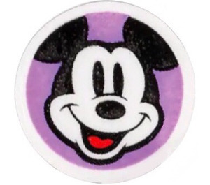 LEGO Tile 1 x 1 Round with Mickey Mouse with Open Mouth Smile (35380)