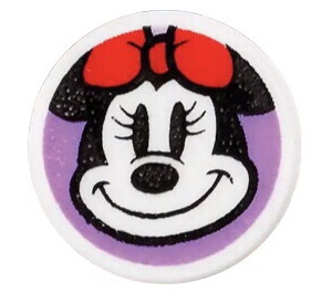 LEGO Tile 1 x 1 Round with Minnie Mouse Head Smiling (35380)