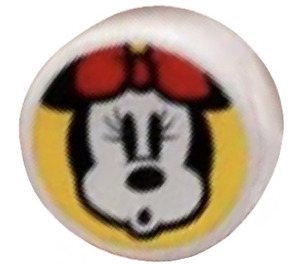 LEGO Tile 1 x 1 Round with Minnie Mouse Head Surprised (35380)