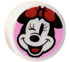 LEGO Tile 1 x 1 Round with Minnie Mouse Head Winking (35380)