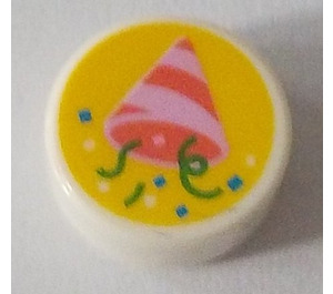 LEGO Tile 1 x 1 Round with Party Hat and Confetti (35380)