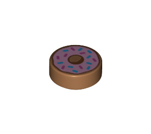 LEGO Fliese 1 x 1 Runden mit Pink Doughnut mit Sprinkles (35380 / 73786)