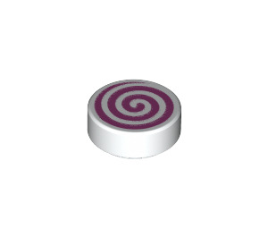 LEGO Tile 1 x 1 Round with Pink Swirl (35380 / 48274)