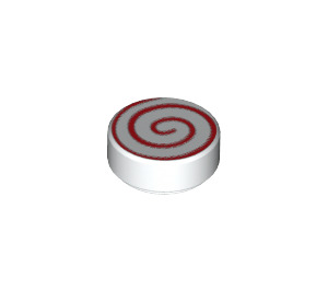 LEGO Tile 1 x 1 Round with Red Swirl (98138)