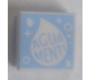LEGO Tile 1 x 1 with 'AGUAMENTI' with Groove (3070)