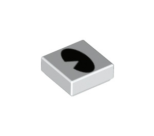 LEGO Tile 1 x 1 with Black Oval with Slice Removed with Groove (3070 / 80919)