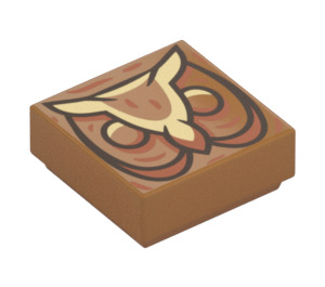 LEGO Tile 1 x 1 with Carved Owl Face with Groove (3070 / 107058)