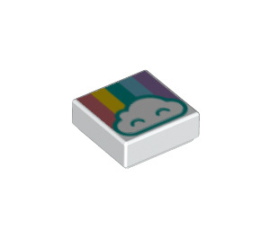 LEGO Fliese 1 x 1 mit Cloud und Rainbow mit Nut (3070 / 49610)