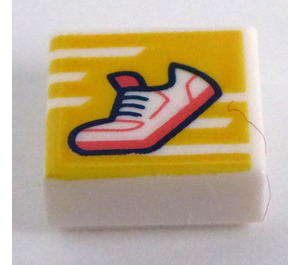 LEGO Tile 1 x 1 with Coral Sneakers with Groove (3070)