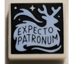 LEGO Tile 1 x 1 with 'EXPECTO PATRONUM' with Groove (3070)
