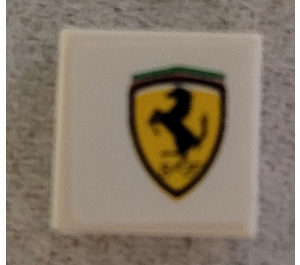 LEGO Tile 1 x 1 med Ferrari logo Klistremerke med Rille (3070)