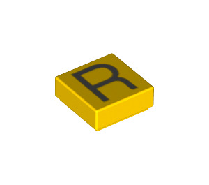 LEGO Tile 1 x 1 with Letter R with Groove (3070)