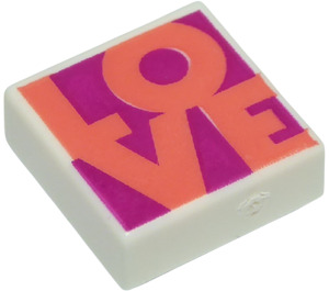 LEGO Tile 1 x 1 with LOVE with Groove (3070)