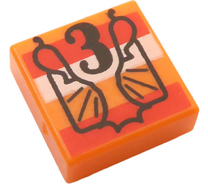 LEGO Tile 1 x 1 with Number 3 and Wrapper with Groove (3070)