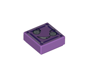 LEGO Tile 1 x 1 with Purple Kryptomite Face  with Groove (3070 / 29407)