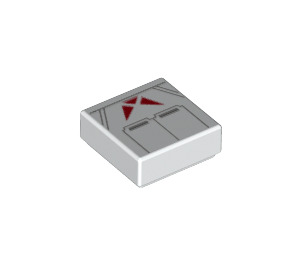 LEGO Tile 1 x 1 with Red Triangles with Groove (3070)