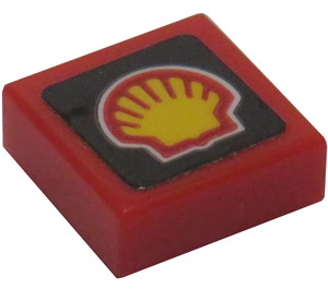 LEGO Tile 1 x 1 with Shell Logo Sticker with Groove (3070)