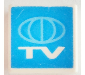 LEGO Tile 1 x 1 with TV Globe Logo with Groove (3070)