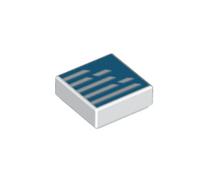 LEGO Tile 1 x 1 with White stripes with Groove (3070 / 67210)