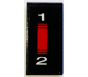 LEGO Tile 1 x 2 with '1', '2', Red Switch Sticker with Groove (3069)