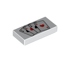 LEGO Tile 1 x 2 with 4 Aces Playing Cards with Groove (3069 / 13207)
